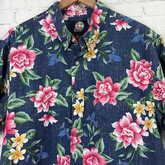 REYN SPOONER Hou Pua Nui Tailored Fit Button Up Short Sleeve Floral Shirt sz XL - Picture 4 of 6